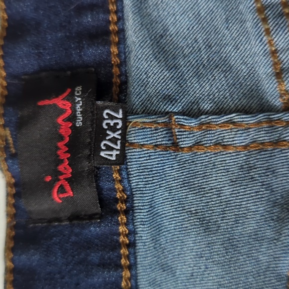 Big Men's Diamond Supply Co Relaxed Fit Dark Blue Denim Size 42" x 32" - Picture 8 of 10